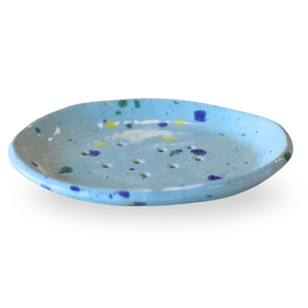 Mydelniczka ceramiczna - niebieska w kropeczki