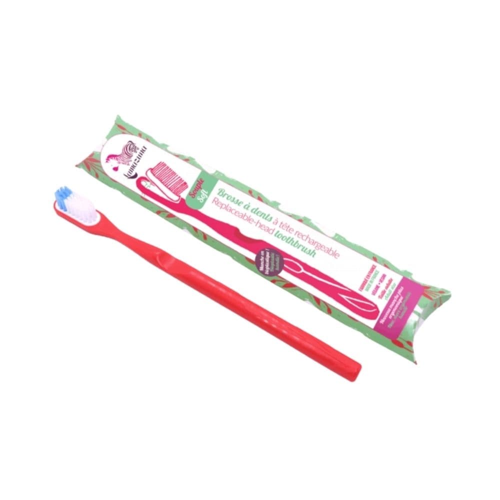 Szczoteczka do zębów z bioplastiku - Raspberry (włosie miękkie)