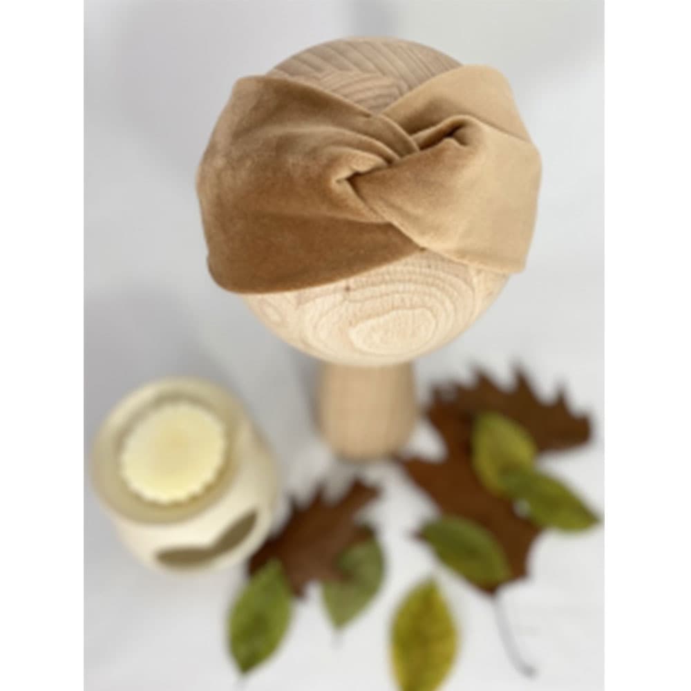 Opaska jesienno - zimowa Turban - jasny brąz