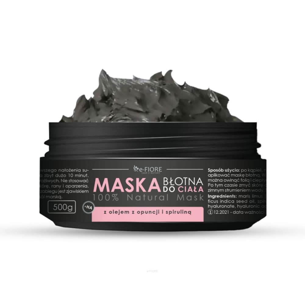 Maska błotna do twarzy i ciała z olejem z opuncji i spiruliną
