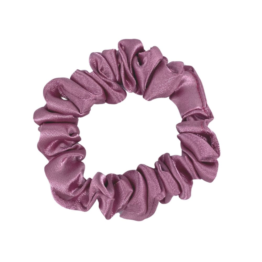 Mini scrunchie satynowa - burgundowy róż