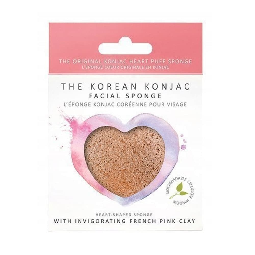 Konjac Company - Gąbka Serce z różową glinką
