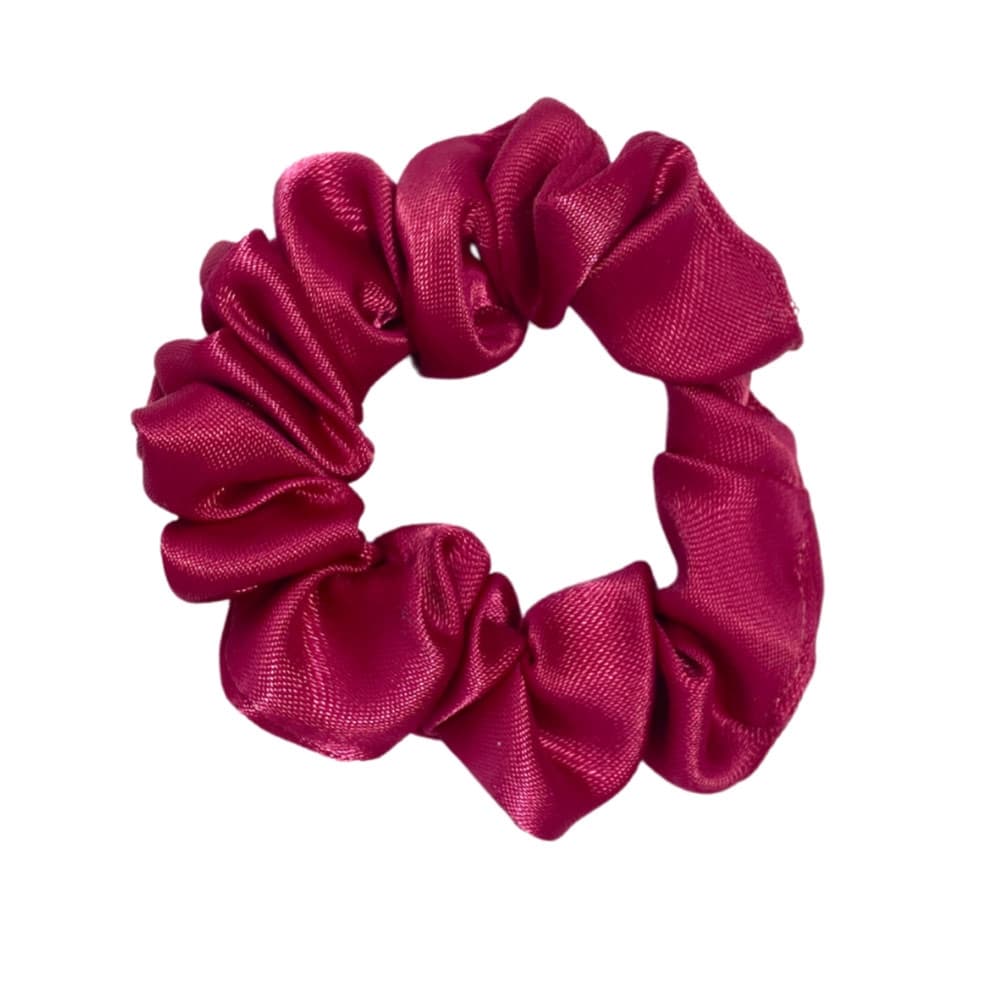Mini scrunchie satynowa - malina