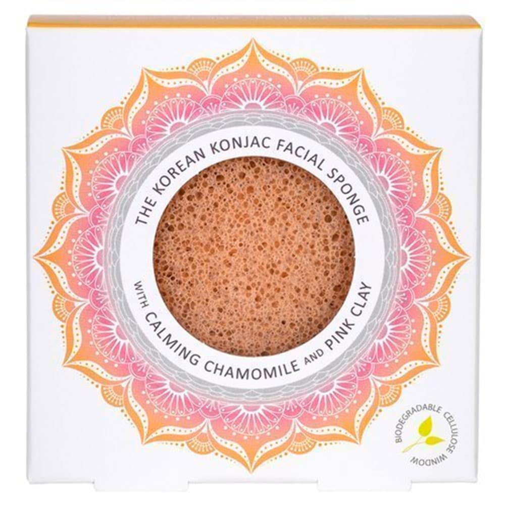 Konjac Company - Gąbka Mandala z rumiankiem i różową glinką