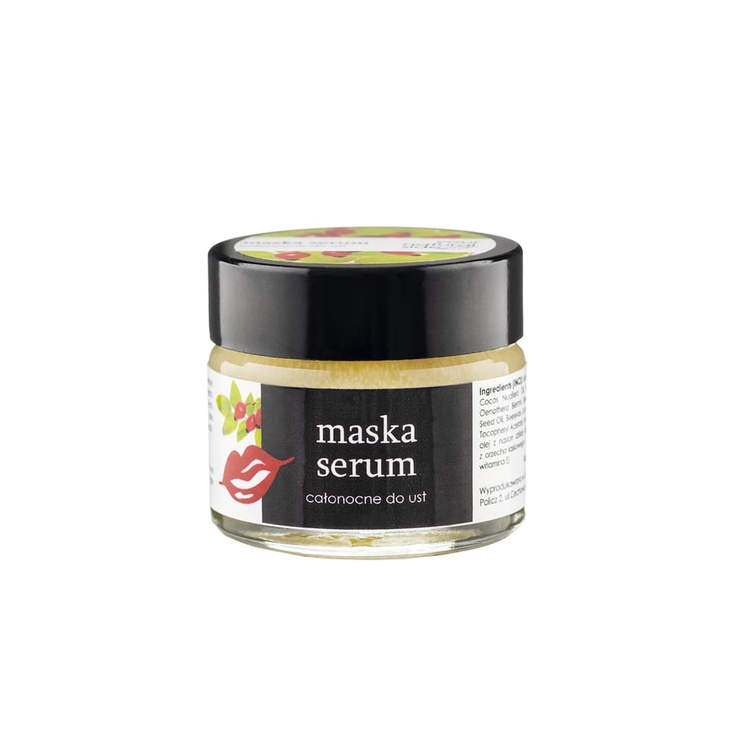Maska - serum całonocne do ust z olejem z dzikiej róży