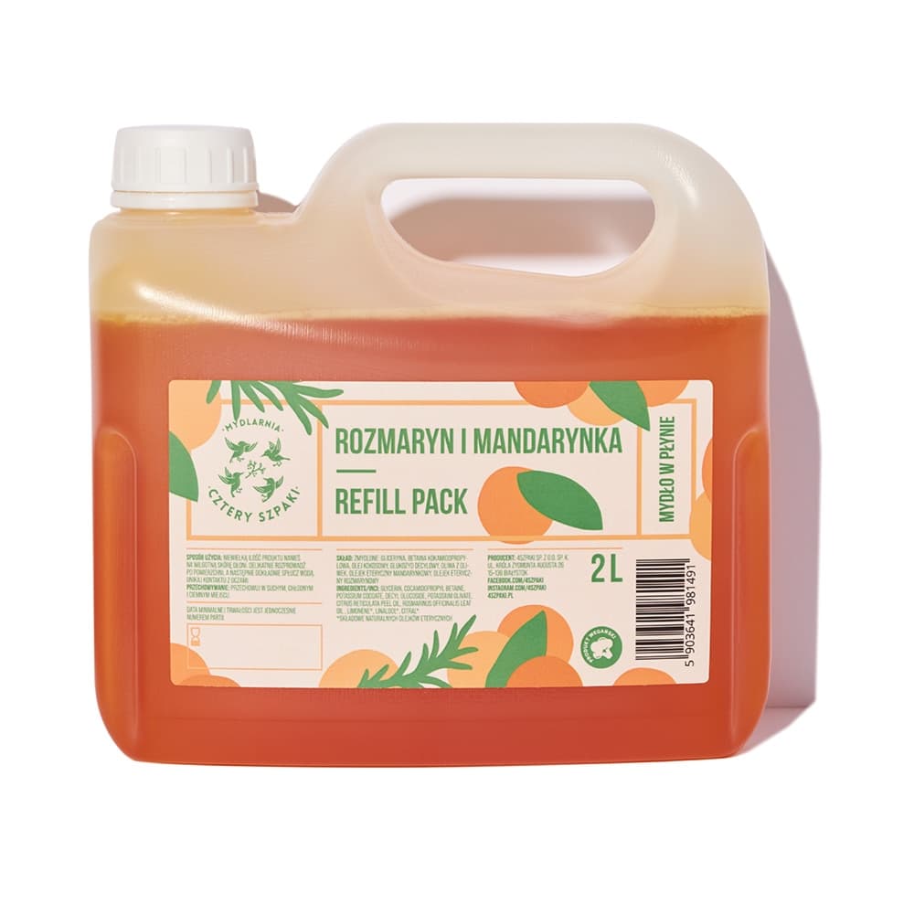 Mydło w płynie Rozmaryn i Mandarynka - refill