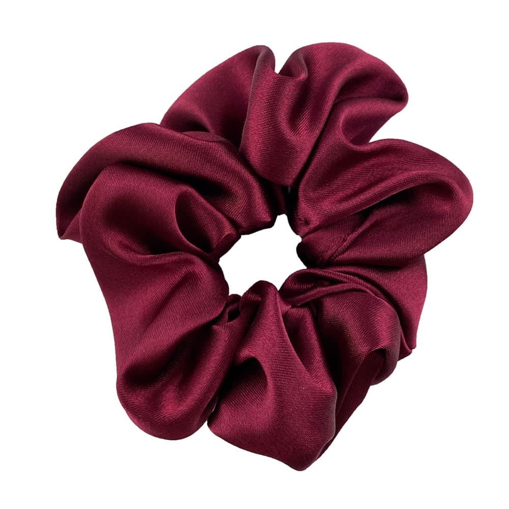 Scrunchie satynowa - bordowa