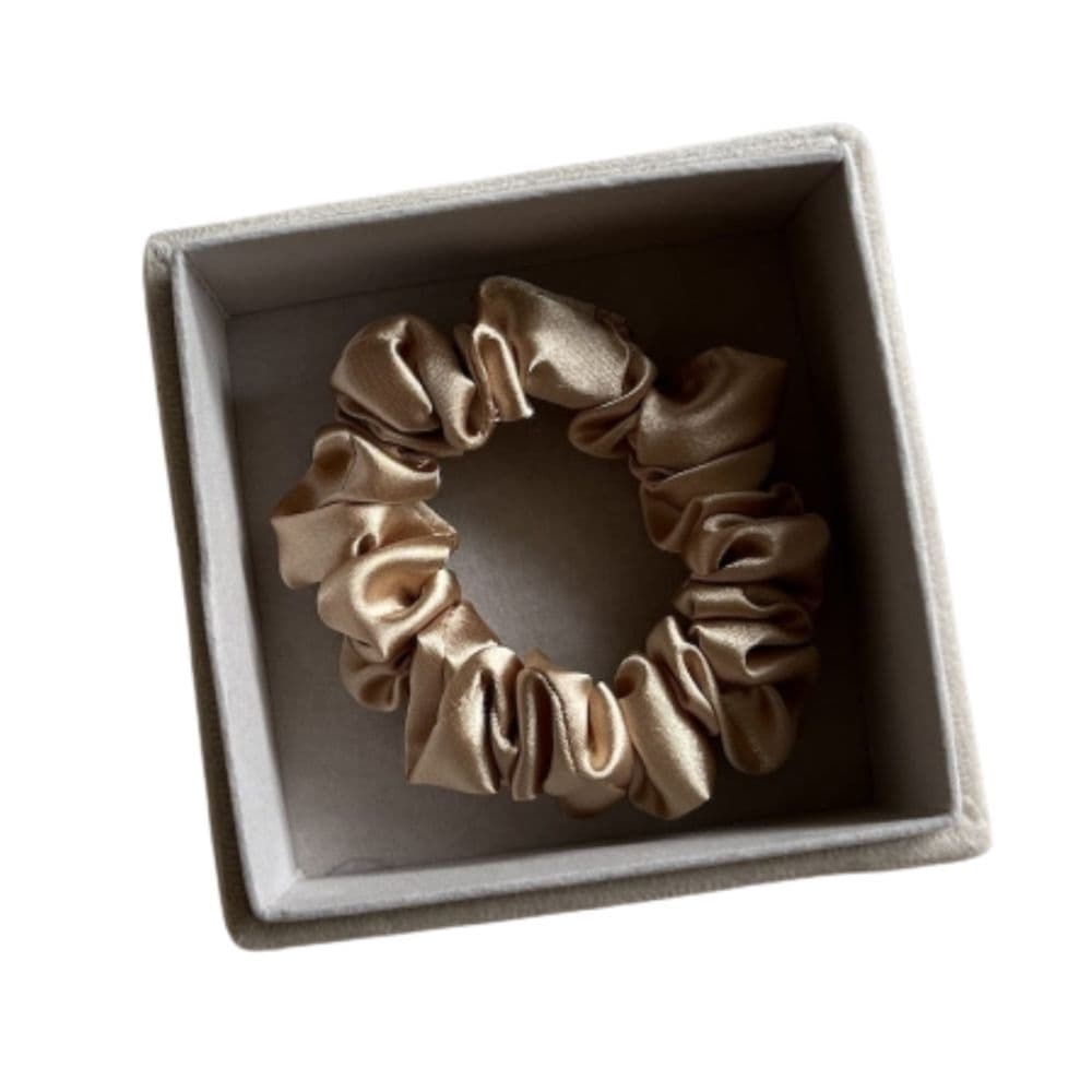Scrunchie satynowa mini - Złoto