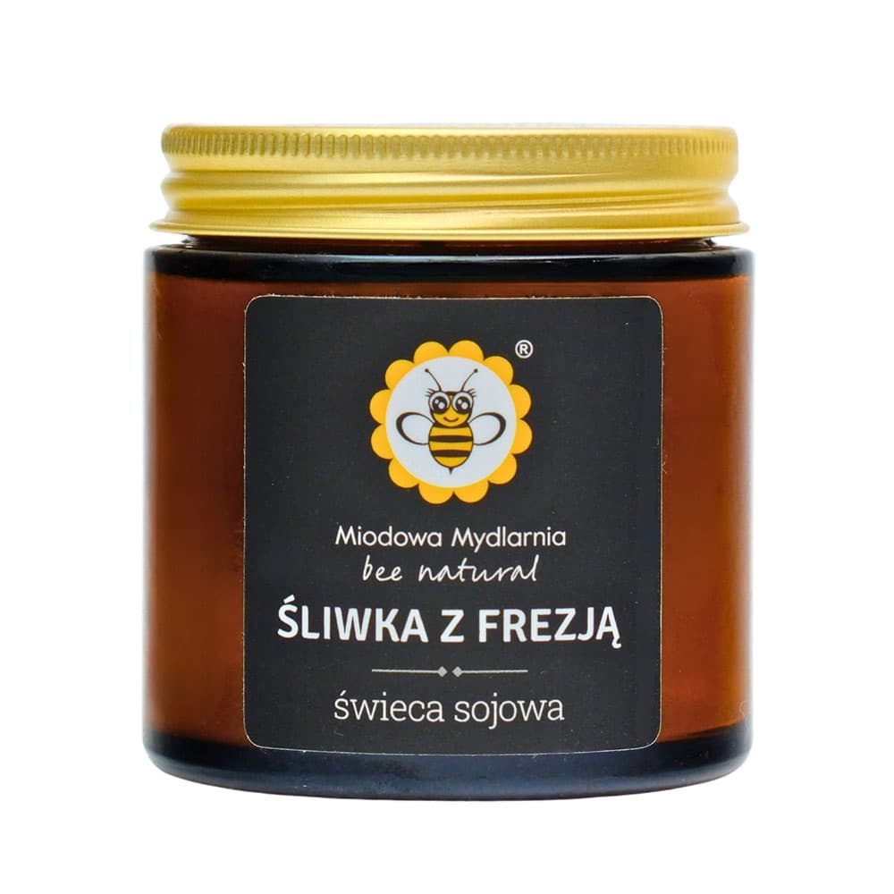 Świeca z wosku sojowego Śliwką z frezją