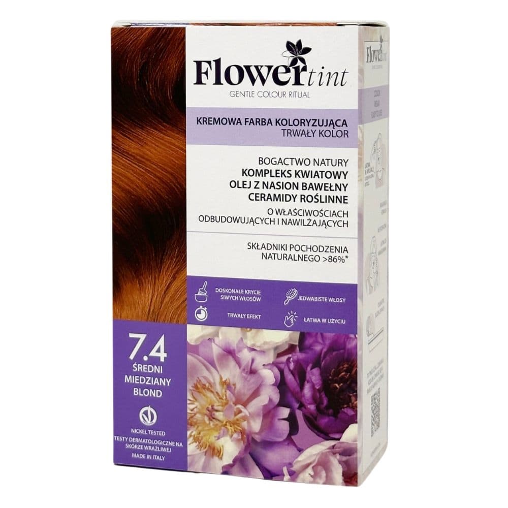 Kremowa farba koloryzująca do włosów 7.4 - Średni miedziany blond 1 op. (2 x,,.)