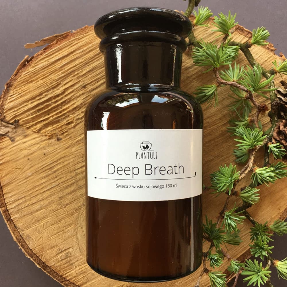 Świeca sojowa Deep Breath BUTELKA
