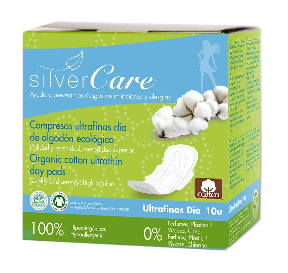 Ultra cienkie bawełniane podpaski ze skrzydełkami na dzień Silver Care