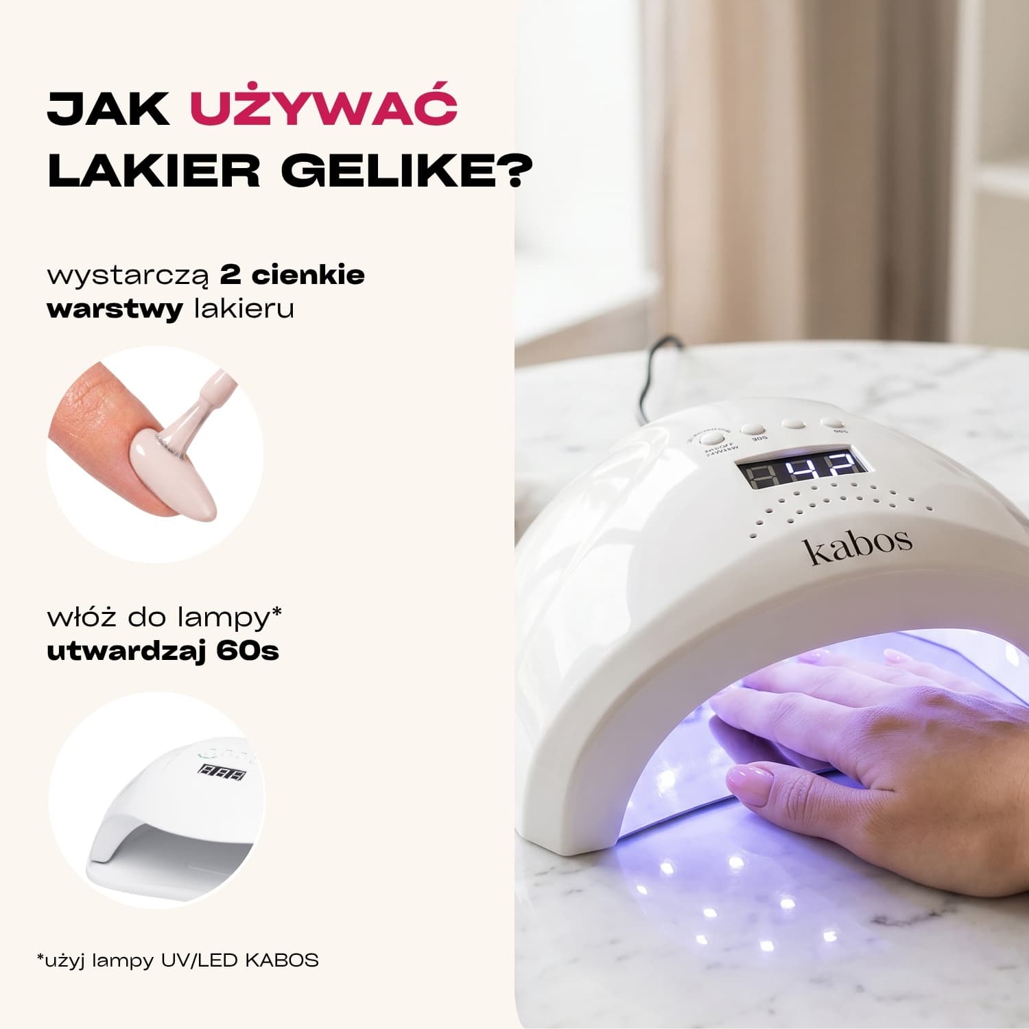 Lakier hybrydowy Kabos Gelike 002 Classic Nude