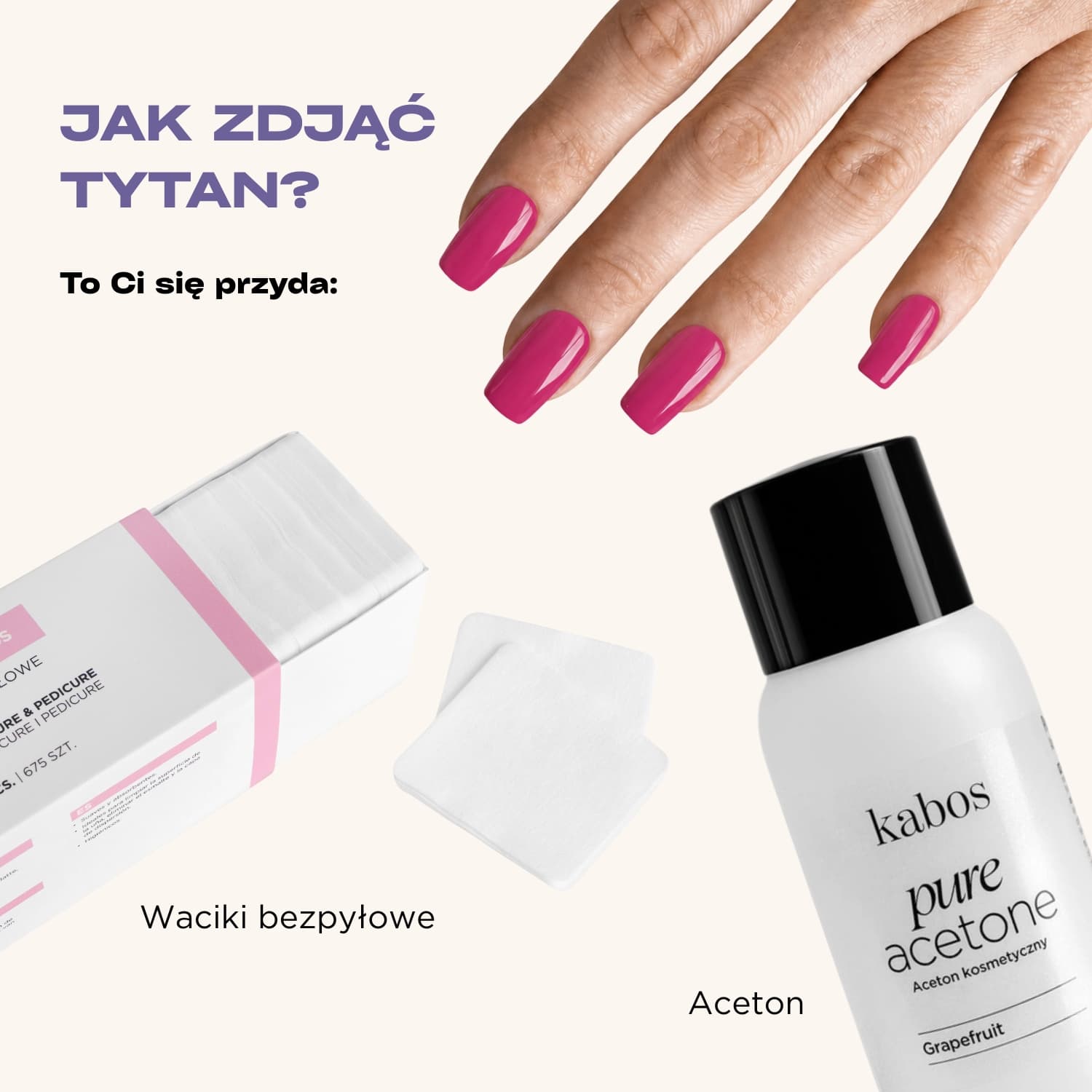 Zestaw do manicure tytanowego Kabos MDS - Pink