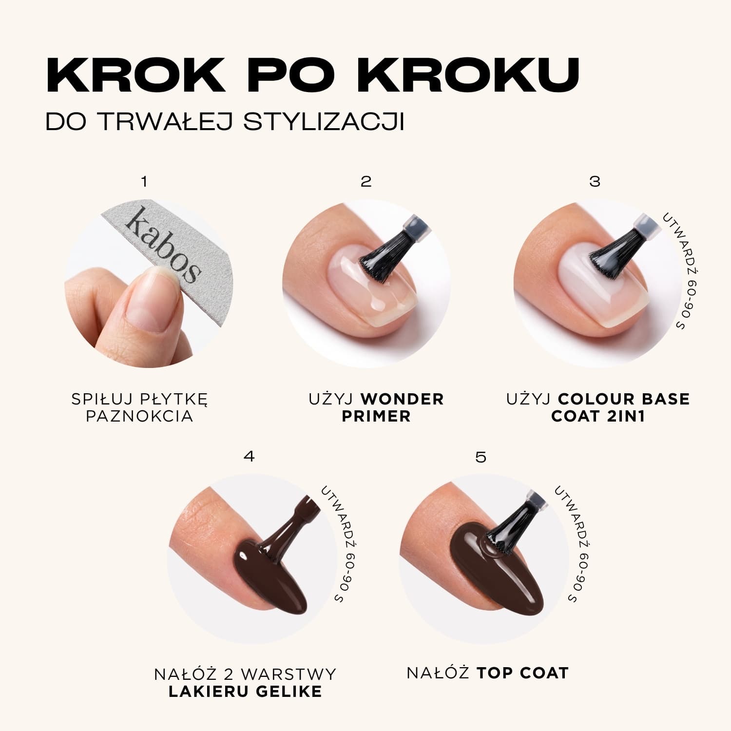 Lakier hybrydowy Kabos Gelike 035 Chocolate Brown