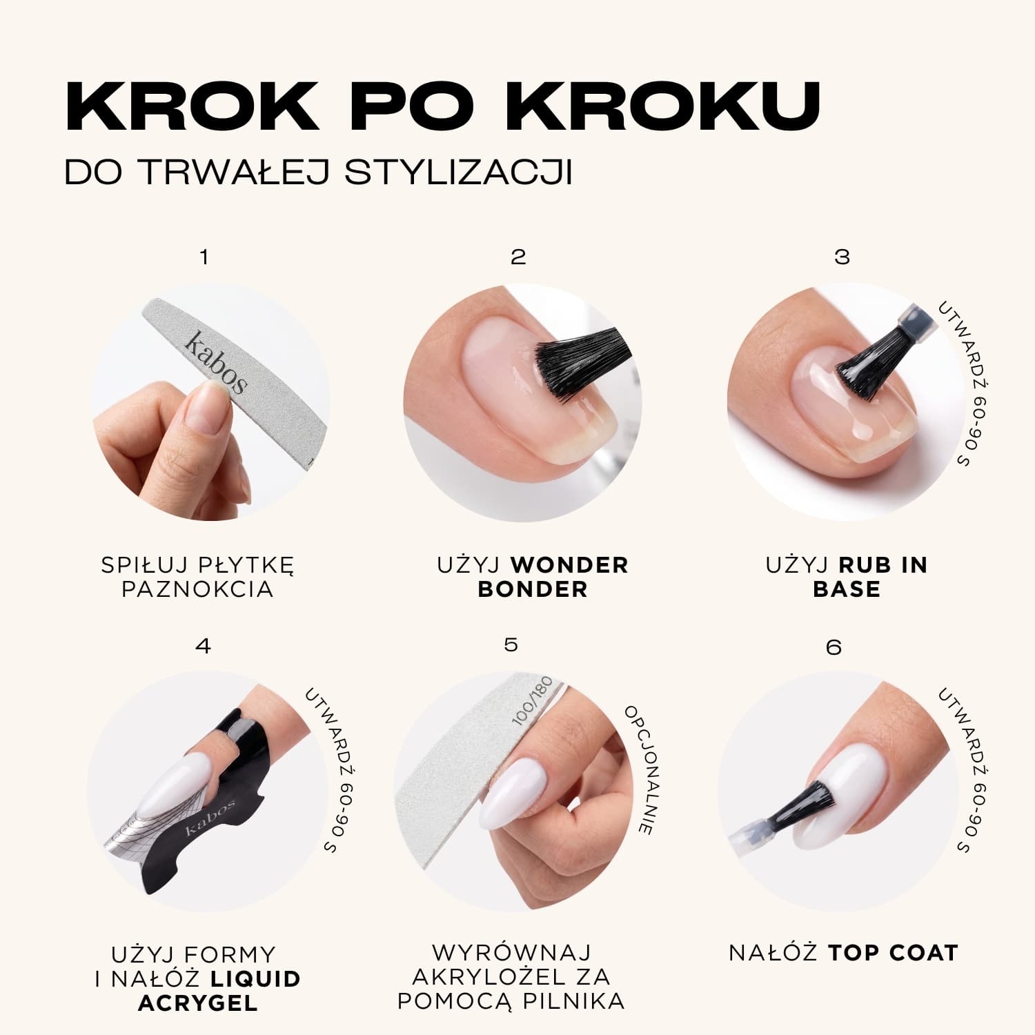 Płynny akrylożel Kabos Liquid Acrygel Brush-On UV/LED Coconut Silk