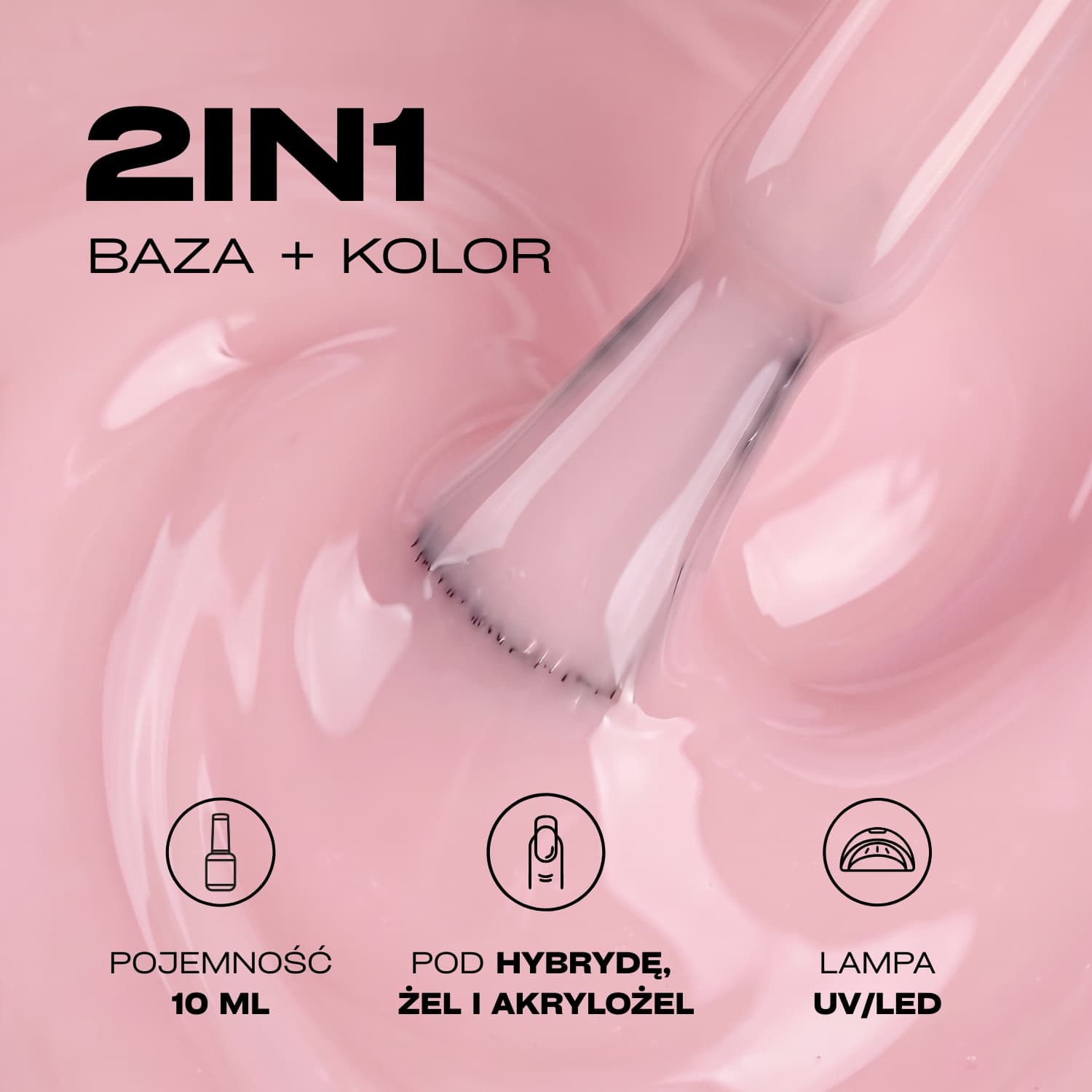 Gelstudio Rubber Base Coat Baza hybrydowa do paznokci, Soft Rose