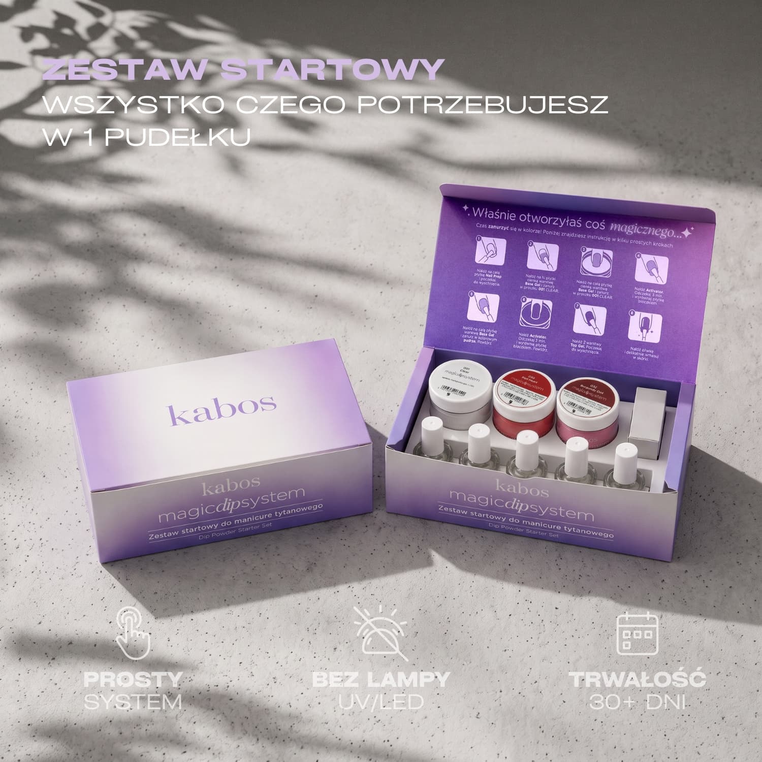 Zestaw startowy do manicure tytanowego Kabos MDS - Red