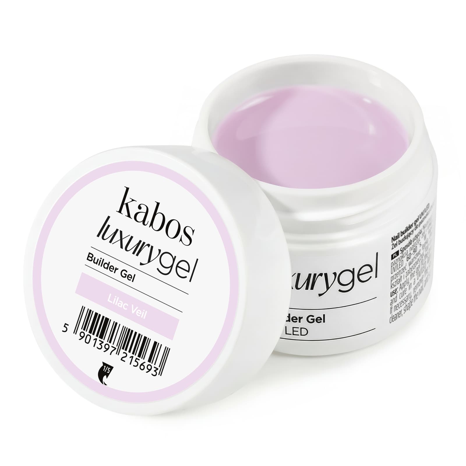 Żel budujący do paznokci samopoziomujący Kabos Luxury Builder Gel UV/LED Lilac Veil