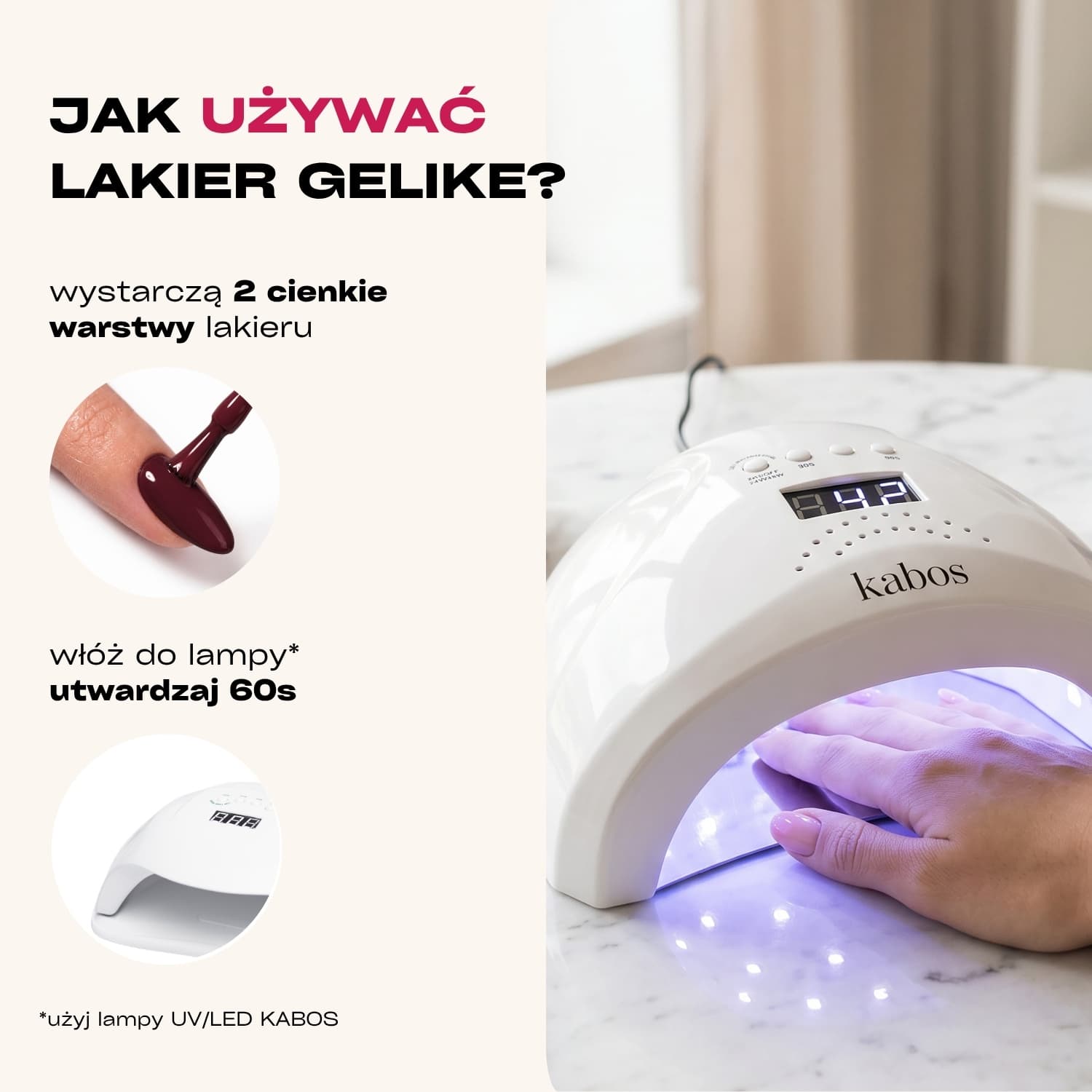 Lakier hybrydowy Kabos Gelike 033 Maroon Red