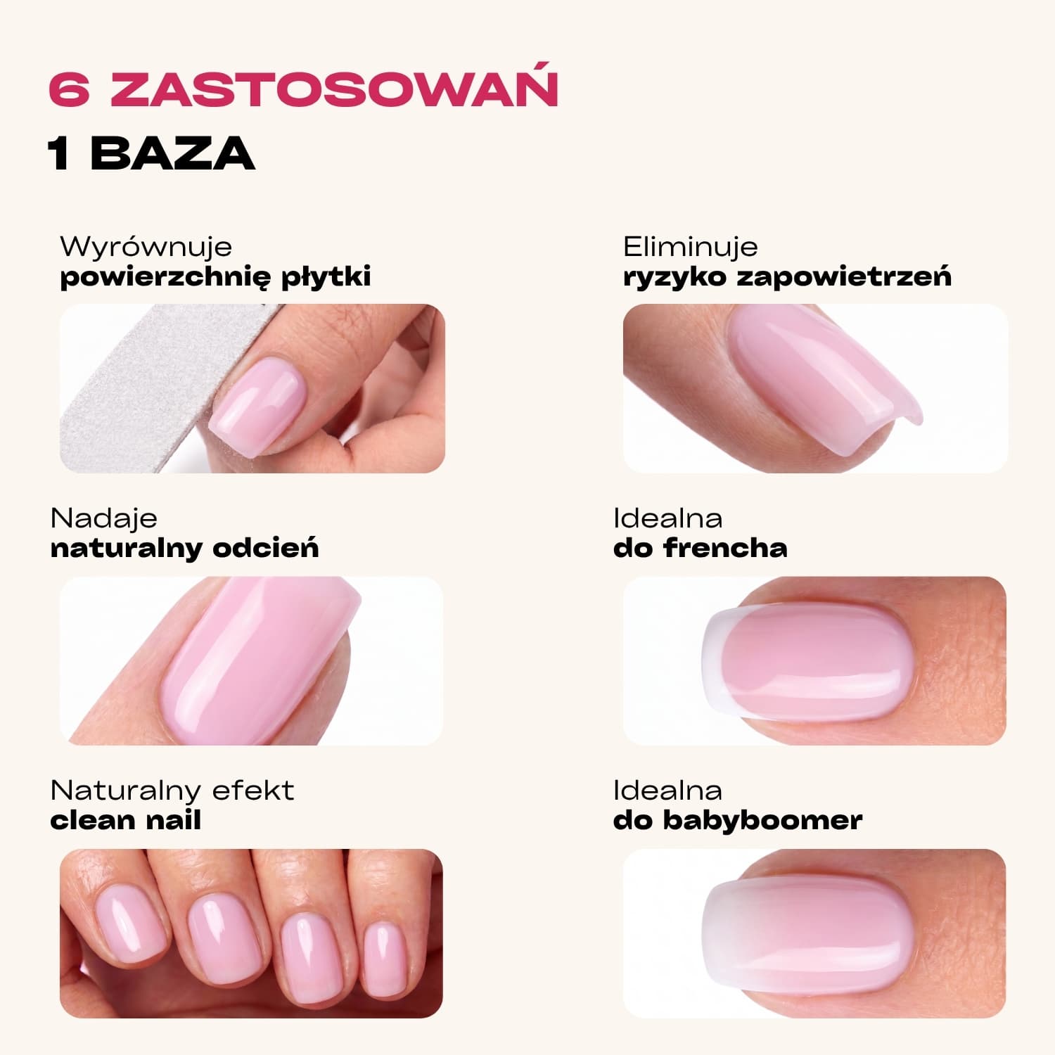 Gelike Colour Base Coat 2 in 1 Baza hybrydowa do paznokci, Pink Sky