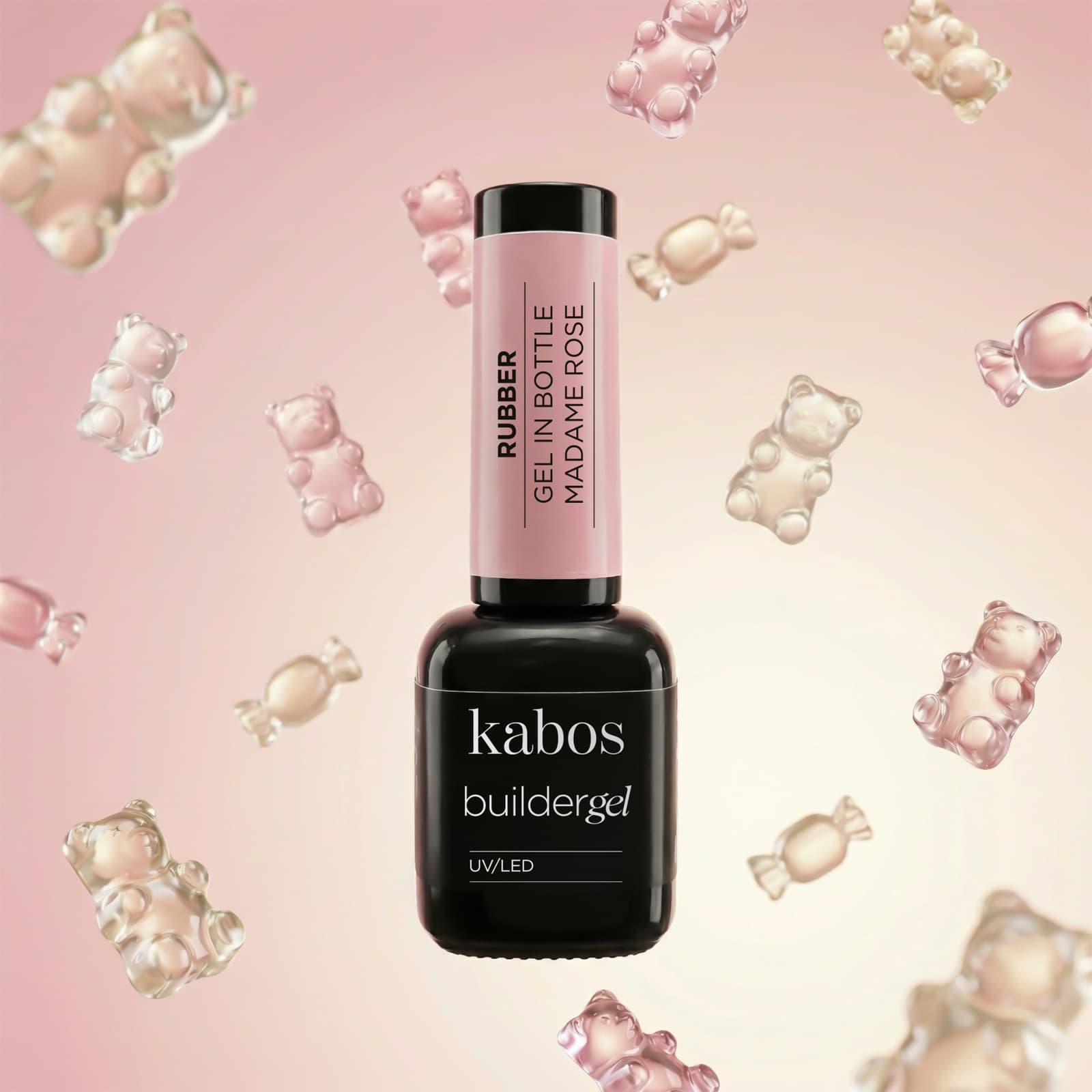 Żel budujący Kabos Builder Rubber Gel in Bottle UV/LED Madame Rose