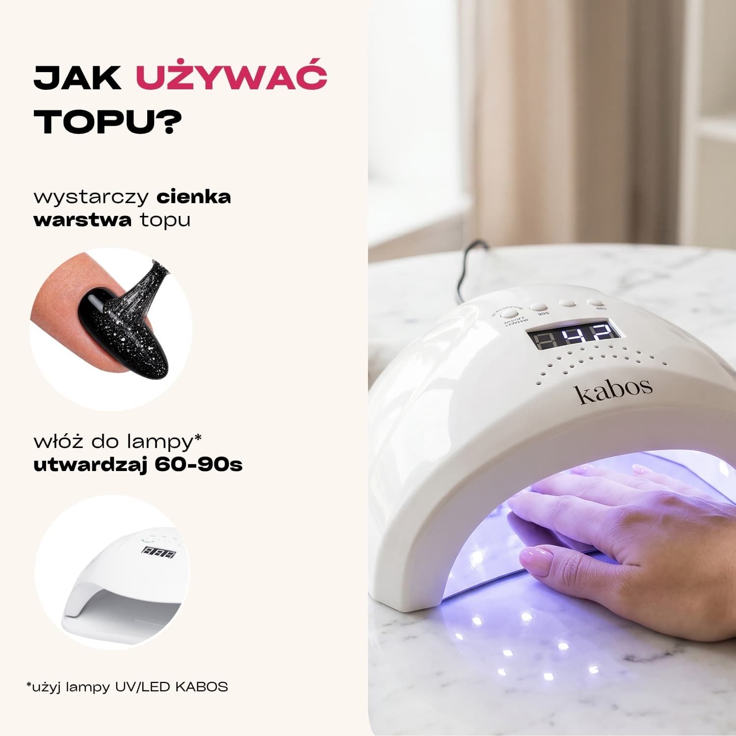 Top Hybrydowy z drobinkami Kabos Gelike Top Coat No Wipe Stardust