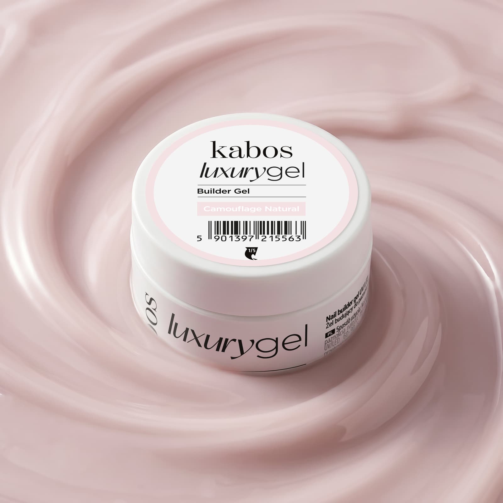 Żel budujący do paznokci samopoziomujący Kabos Luxury Builder Gel UV/LED Camouflage Natural