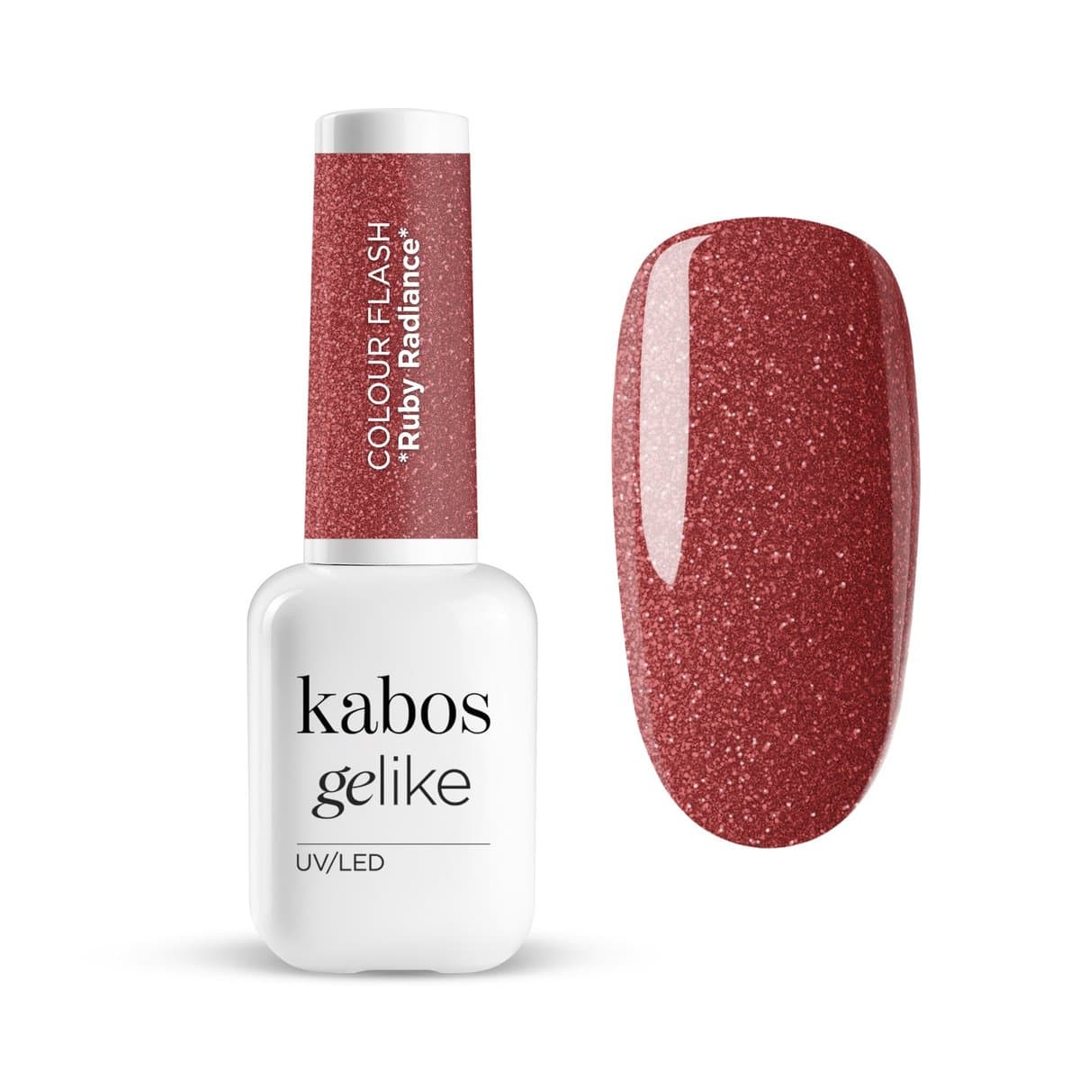 Lakier hybrydowy Gelike Flash Ruby Radiance z brokatem