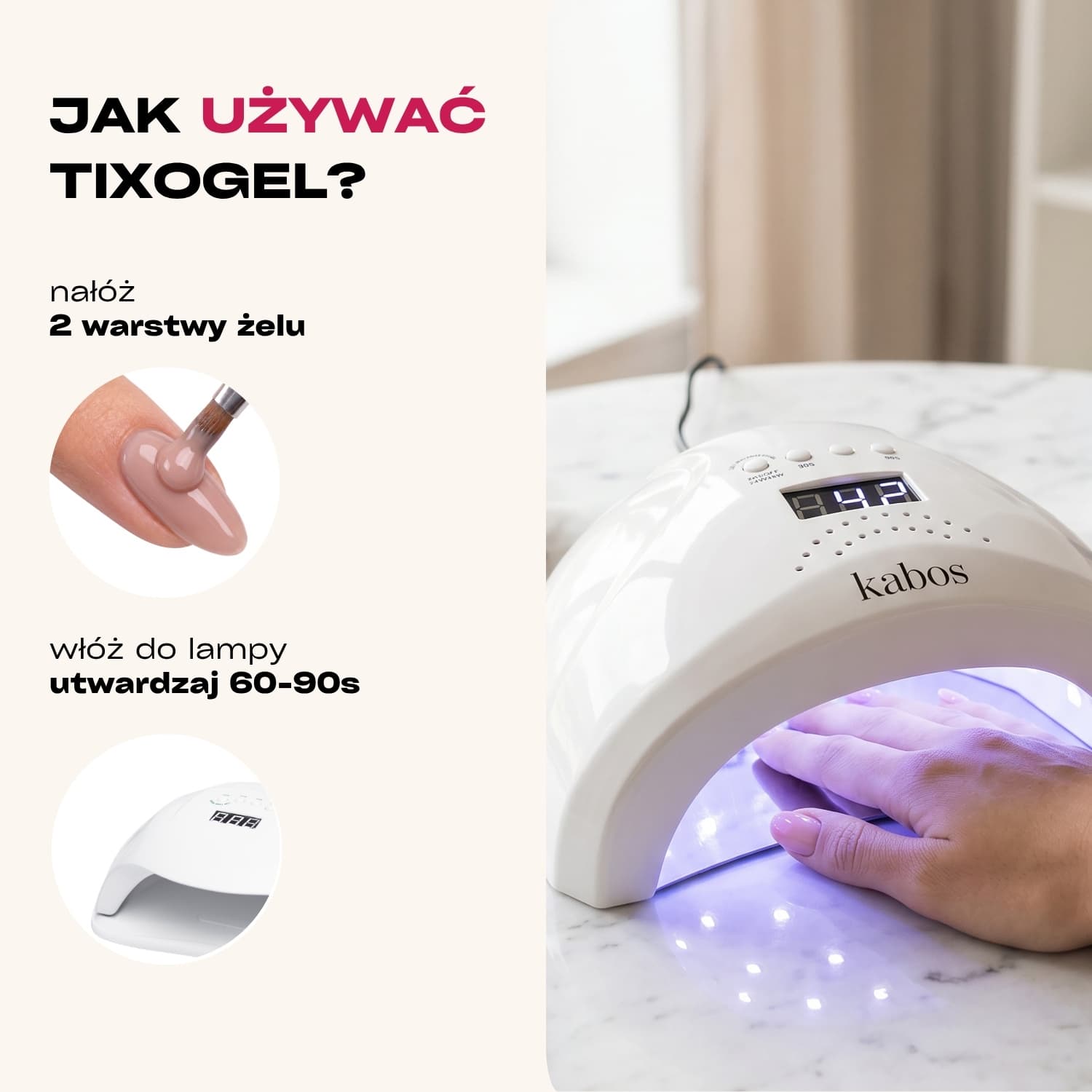 Żel budujący z tiksotropią Kabos Tixogel Builder Gel UV/LED Full Beige