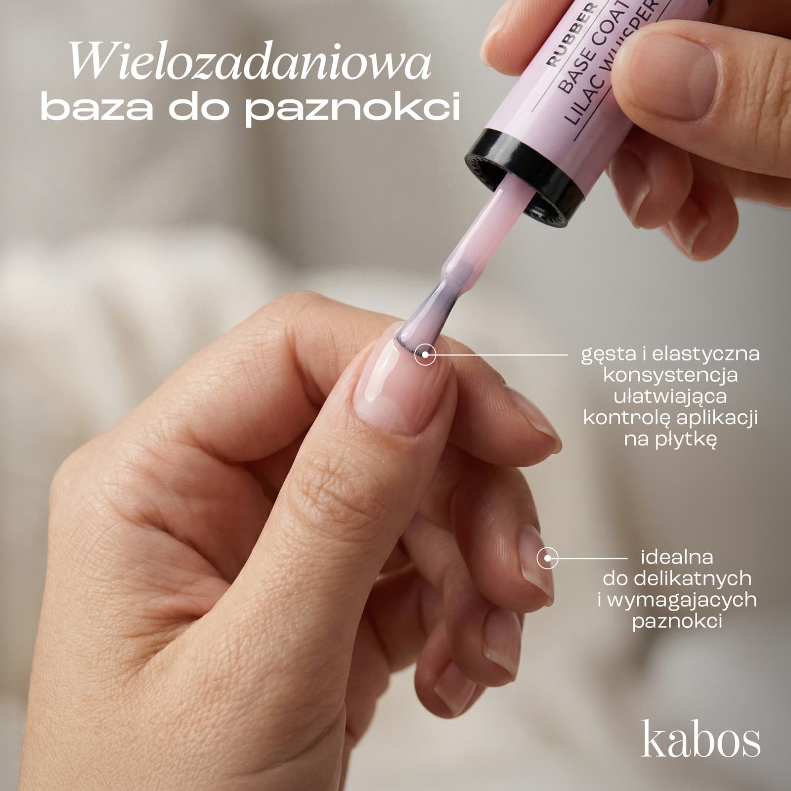 Kolorowa baza hybrydowa Kabos Gelstudio Rubber Base Coat Peach Blossom