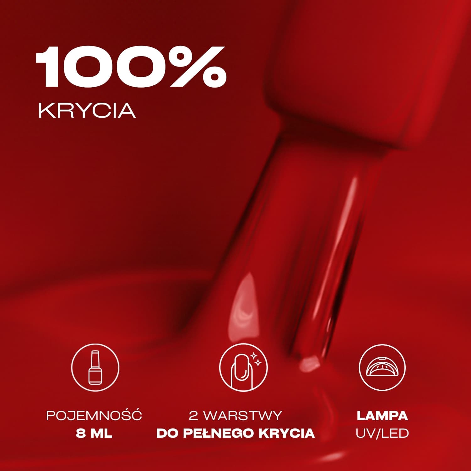 Lakier hybrydowy Kabos Gelike 008 Classic Red