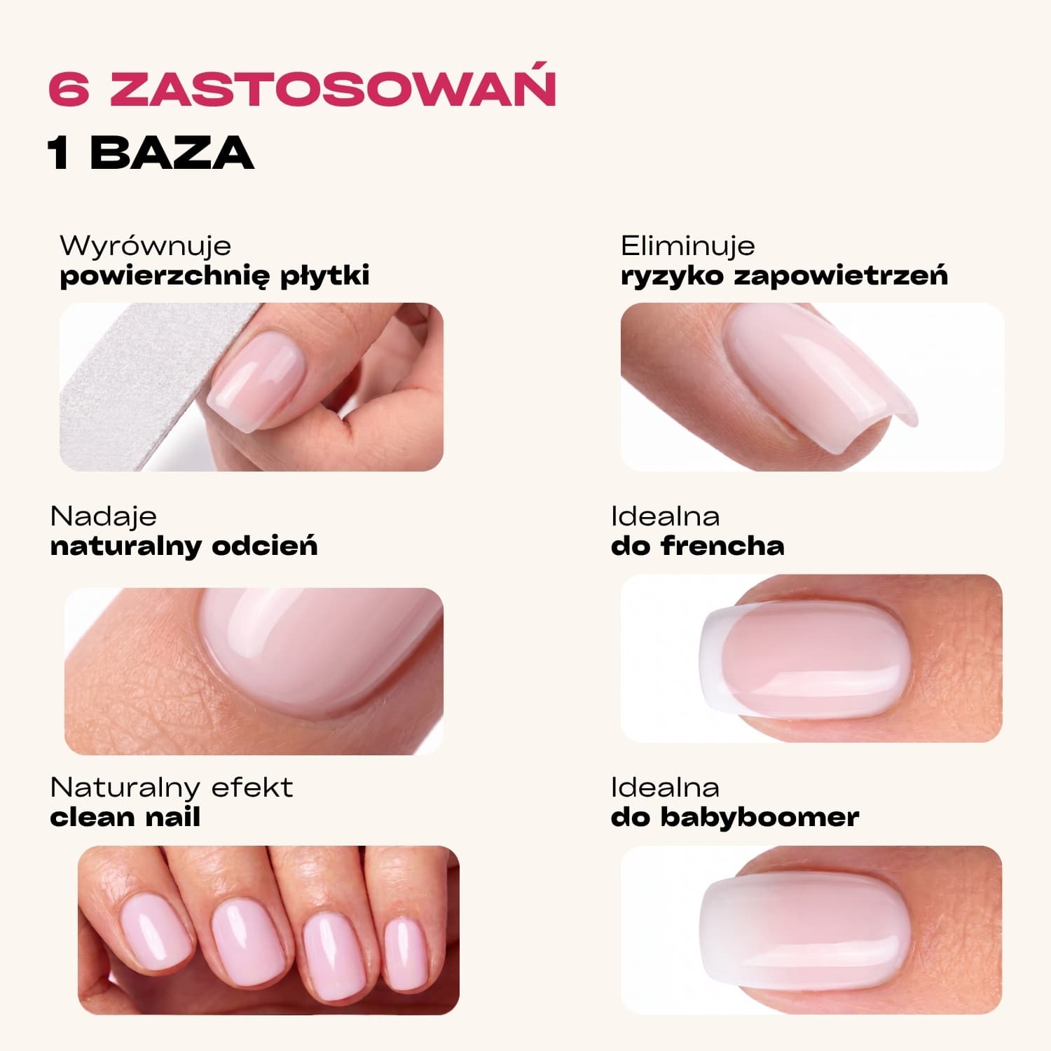 Gelstudio Rubber Base Coat Baza hybrydowa do paznokci, Peach Blossom