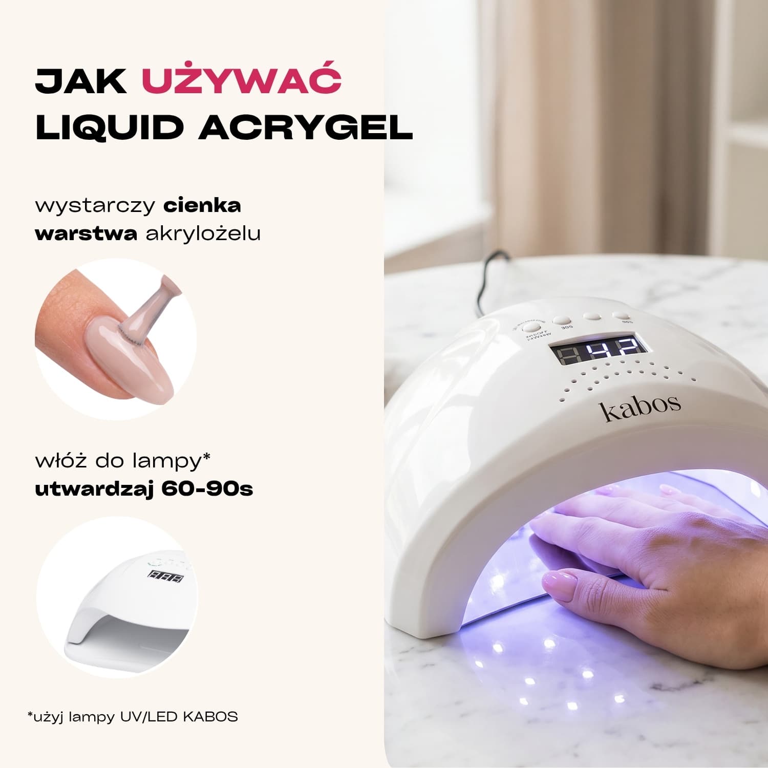 Płynny akrylożel Kabos Liquid Acrygel Brush-On UV/LED Cashew Cream