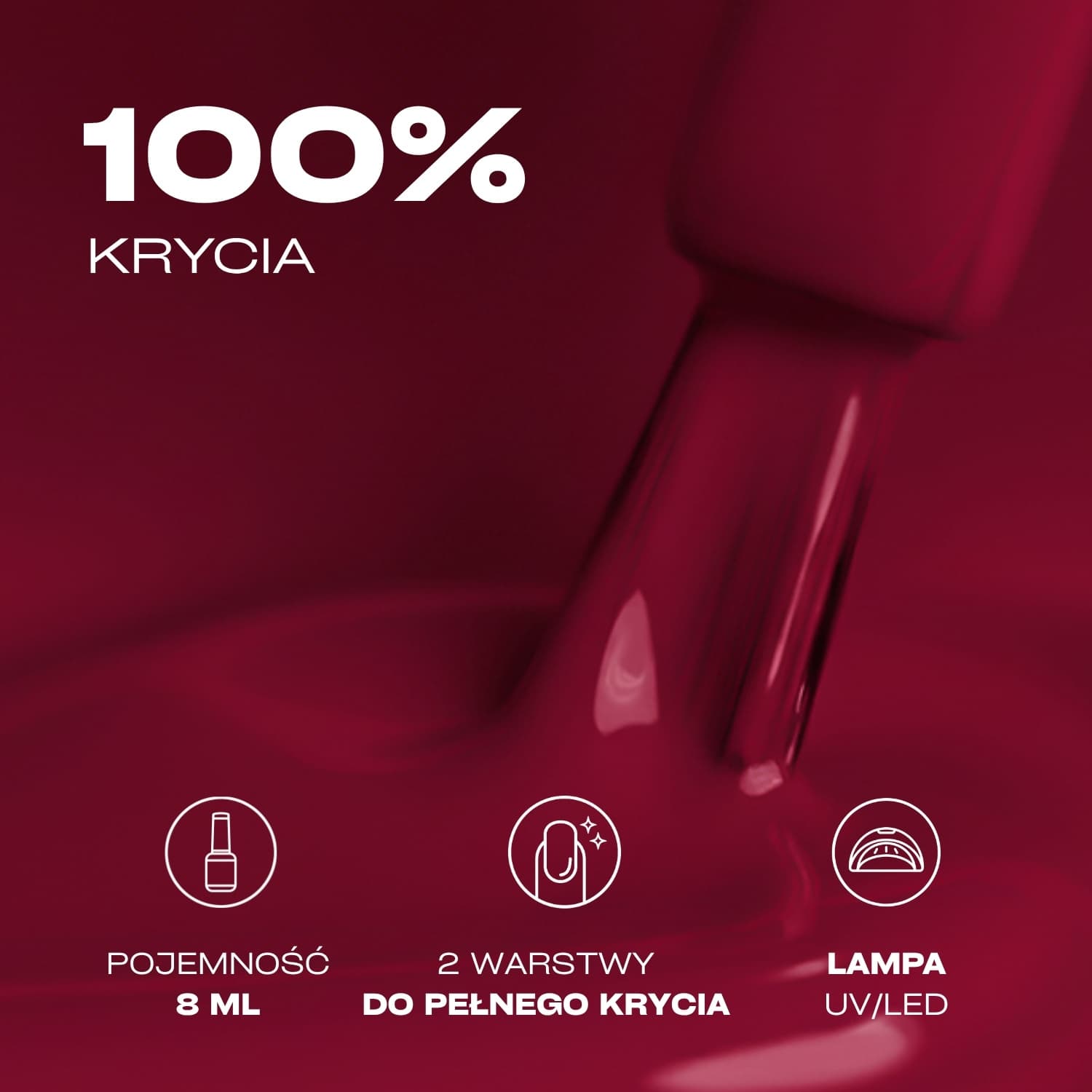 Lakier hybrydowy Kabos Gelike 034 Cranberrykiss Red