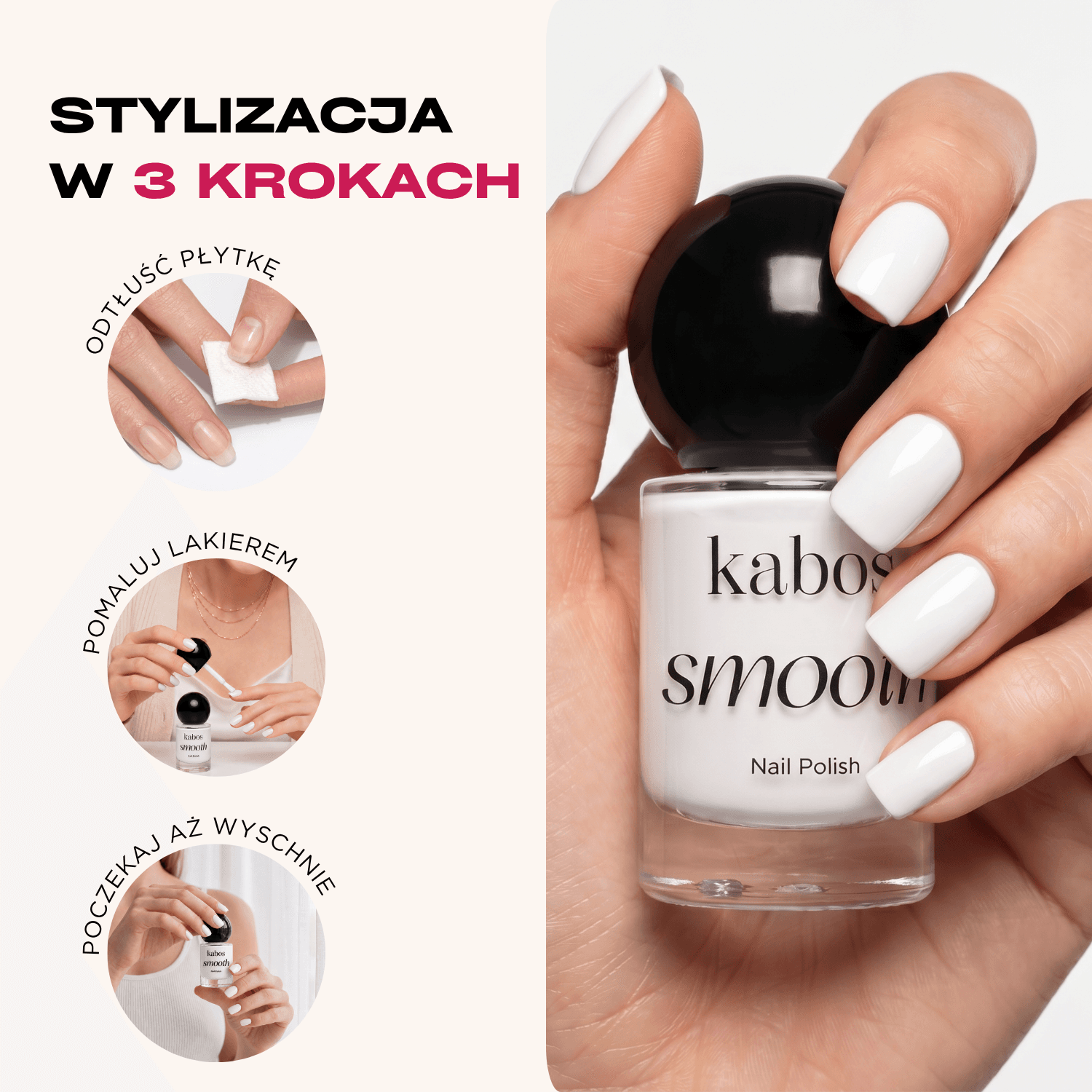 Lakier klasyczny do paznokci Kabos 10 Coconut