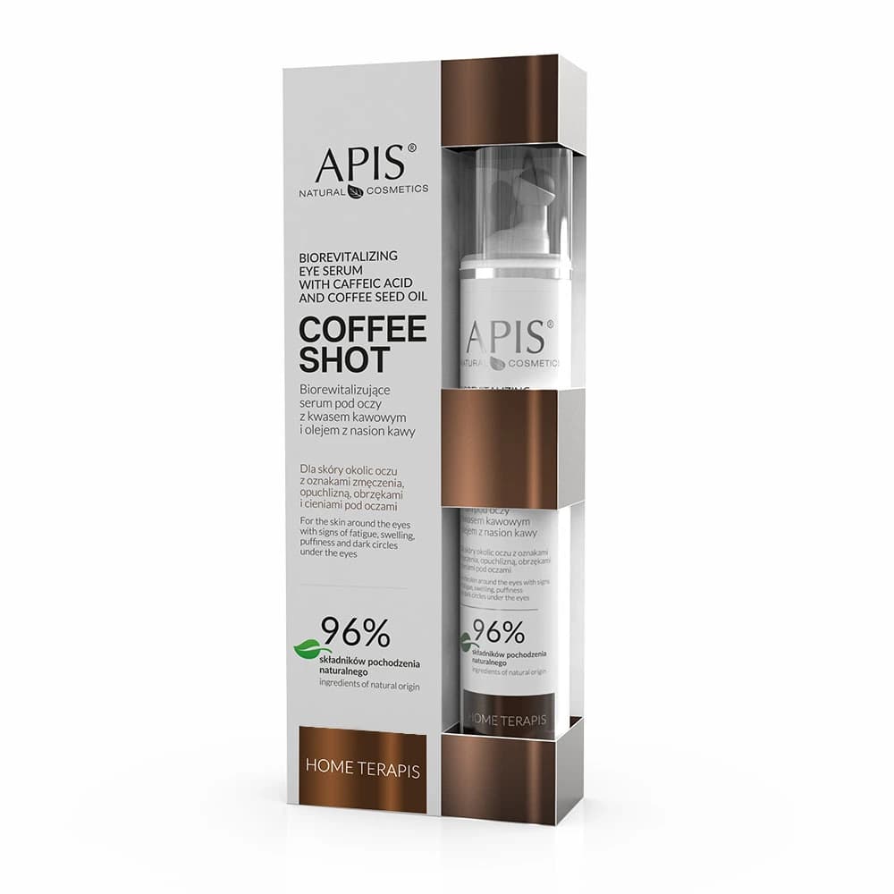 Biorewitalizujące serum pod oczy z kwasem kawowym i olejem z nasion kawy - Apis Coffee Shot -