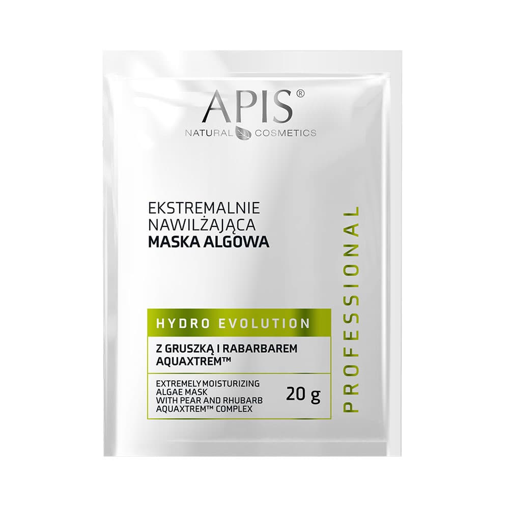 Maseczka algowa ekstremalnie nawilżająca z gruszką i rabarbarem AQUAXTREM™ - Apis Hydro Evolution - SASZETKA -