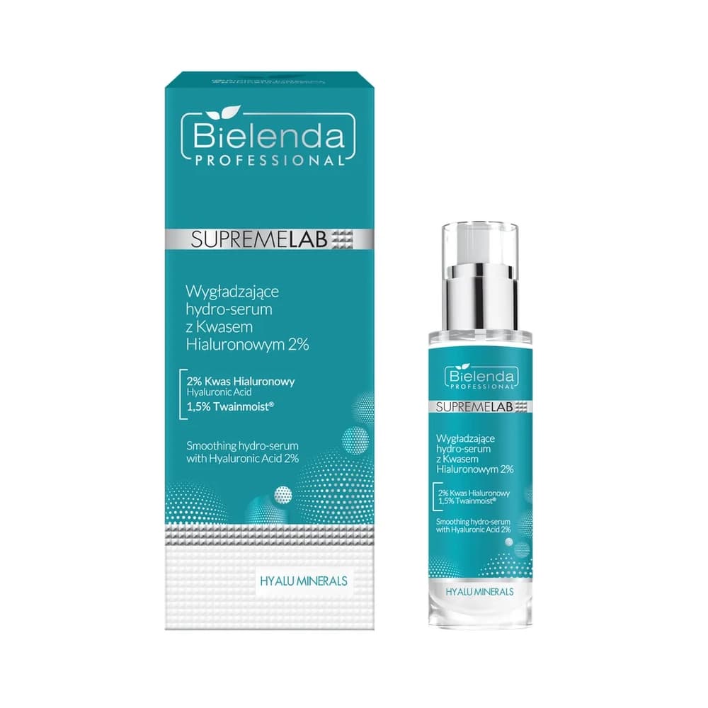 Wygładzające hydro-serum z Kwasem Hialuronowym 2% - Bielenda Supremelab Hyalu Minerals -
