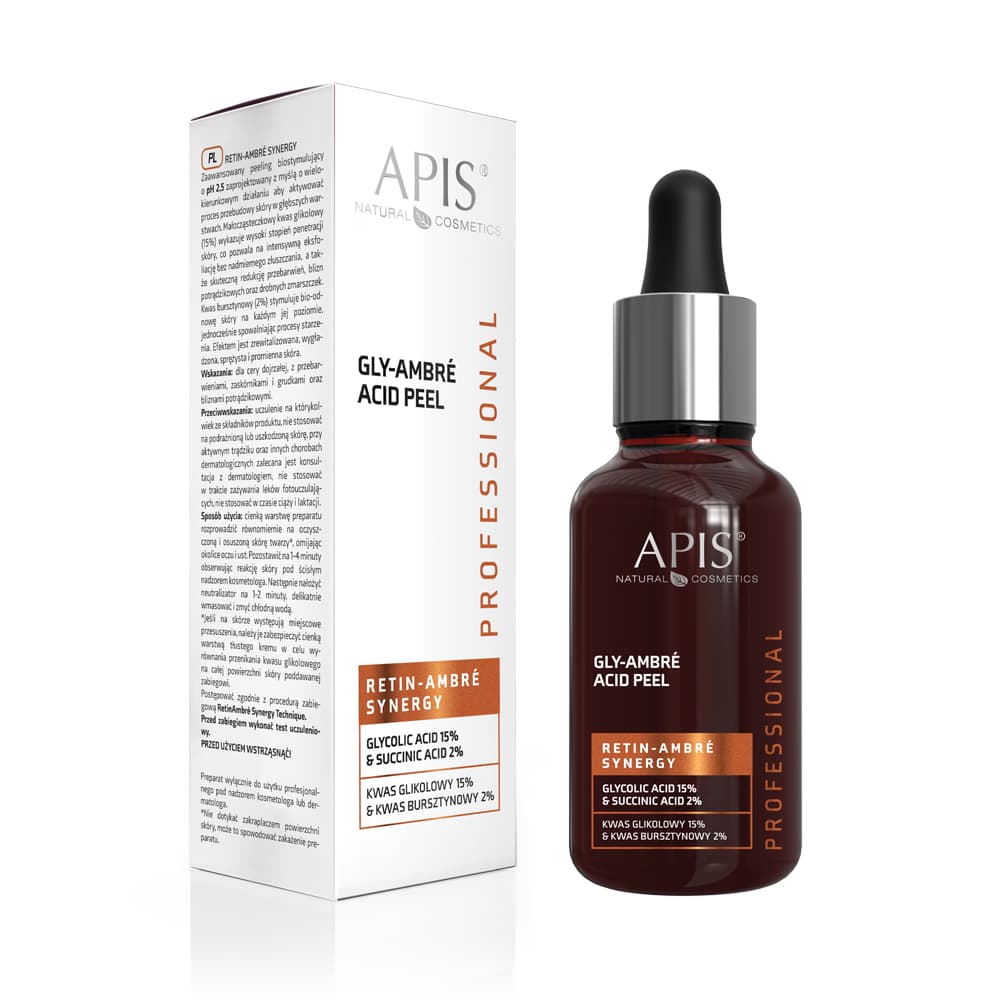Kwas glikolowy 15% i Kwas bursztynowy 2% - Apis Retin-Ambre Synergy - Gly-Ambré Acid Peel -