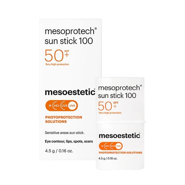 Ochronny sztyft przeciwsłoneczny SPF 50+ - Mesoestetic Mesoprotech Sun Protective Repairing Stick 100 -