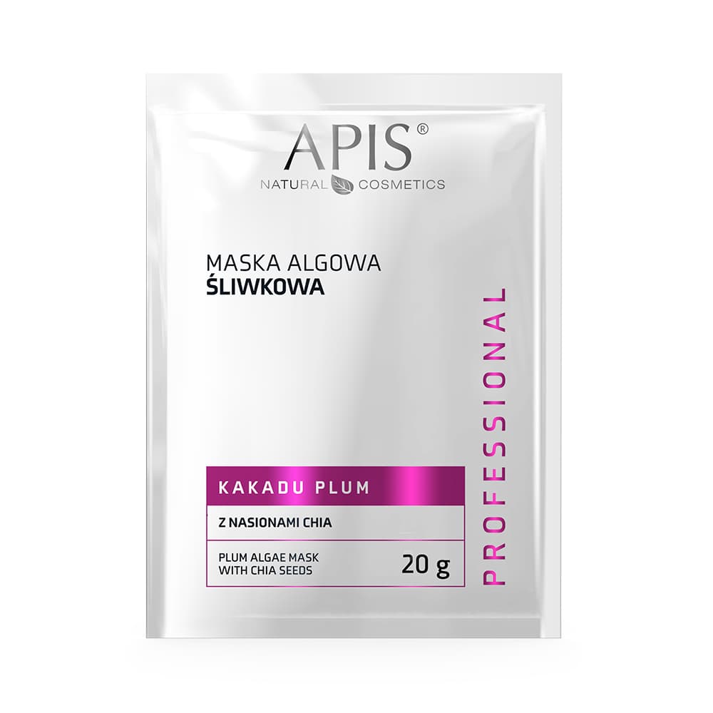Maska algowa śliwkowa z nasionami chia Kakadu Plum Apis Professional SASZETKA