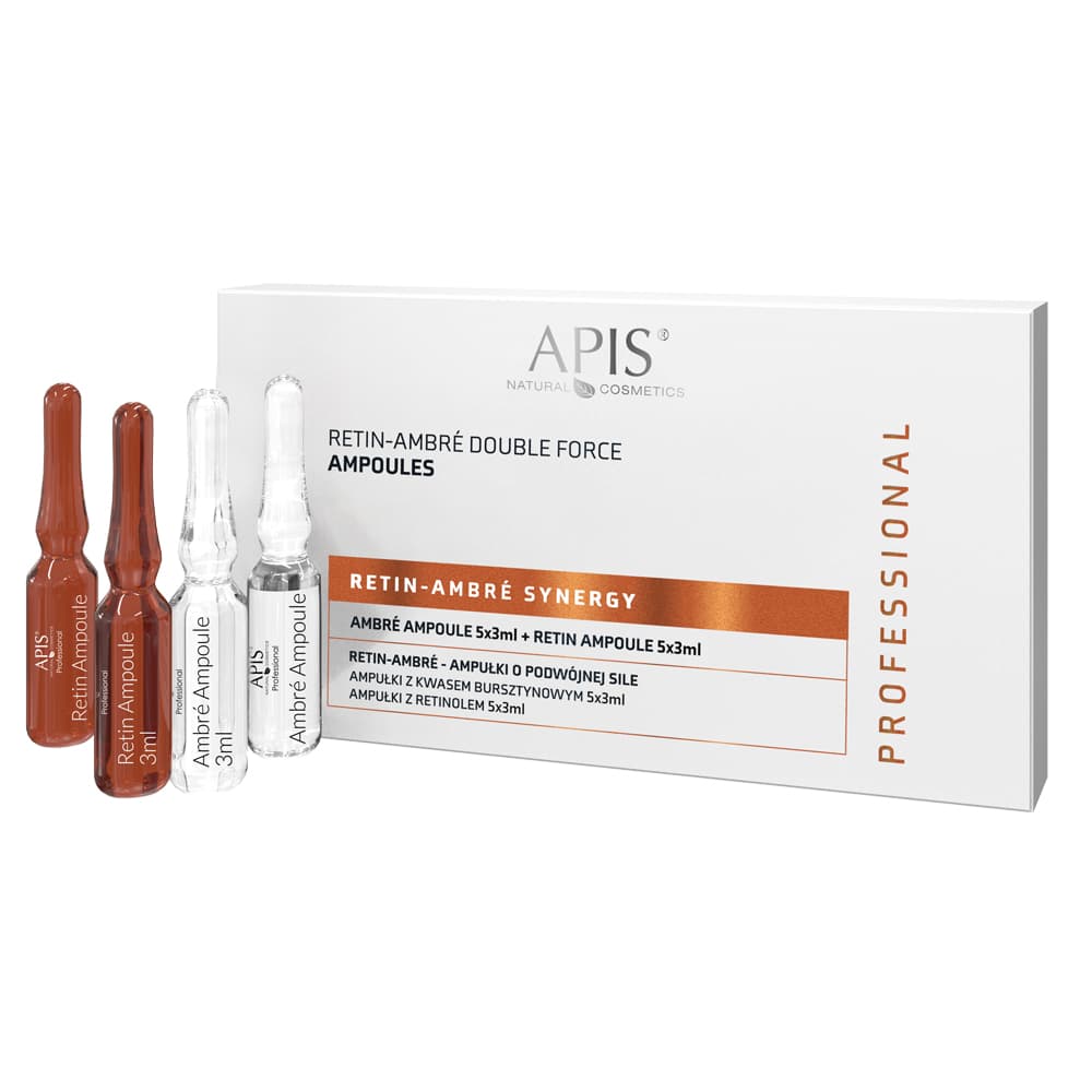 Ampułki o podwójnej sile: z kwasem bursztynowym i retinolem - Apis Retin-Ambre Synergy -