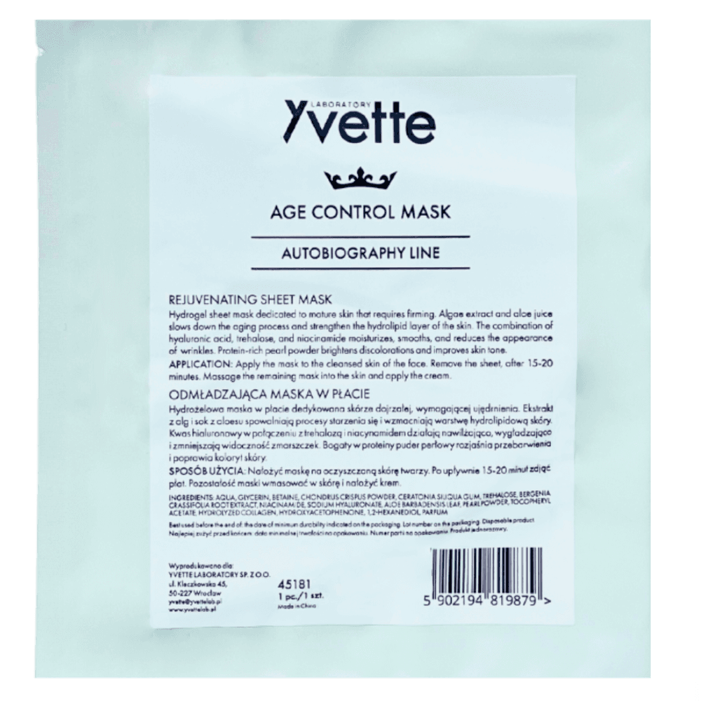 Odmładzająca maska w płacie - Yvette Age Control Mask -