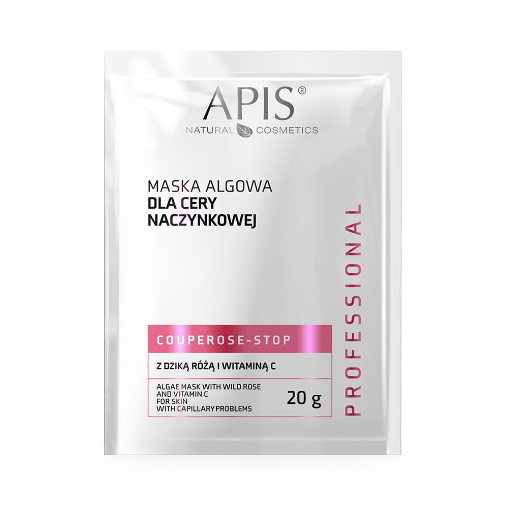 Maska algowa dla cery naczynkowej z dziką różą i witaminą C - Apis Couperose-Stop - SASZETKA -