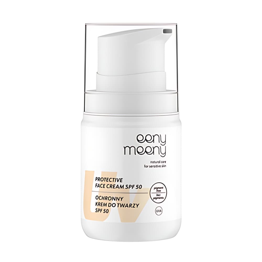 Ochronny krem z filtrami do twarzy - bez pigmentu - UVA UVB SPF 50 - eeny meeny - PIGMENT FREE -