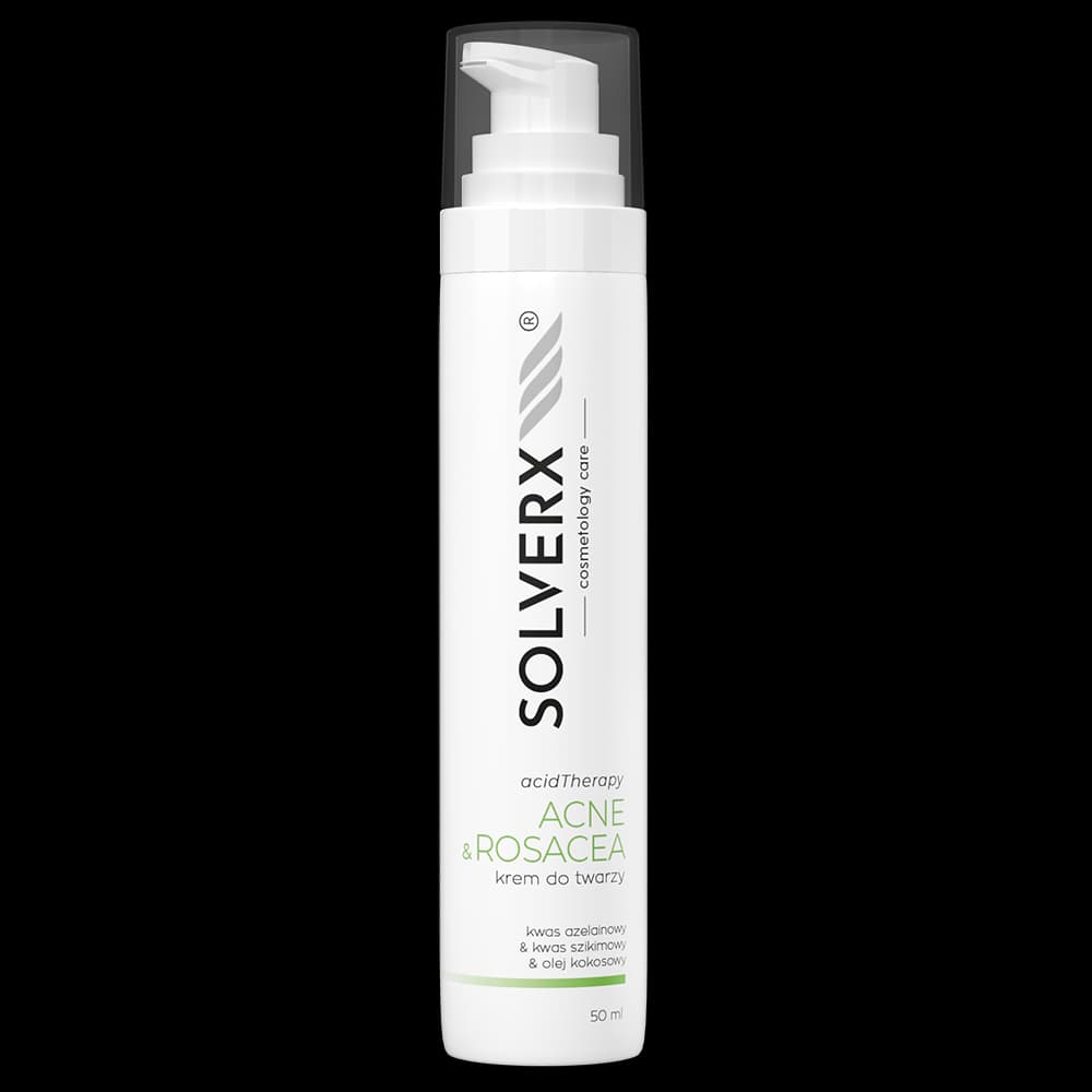 Krem do twarzy z kwasami - SOLVERX Acid Therapy - ACNE & ROSACEA - trądzik pospolity i różowaty -