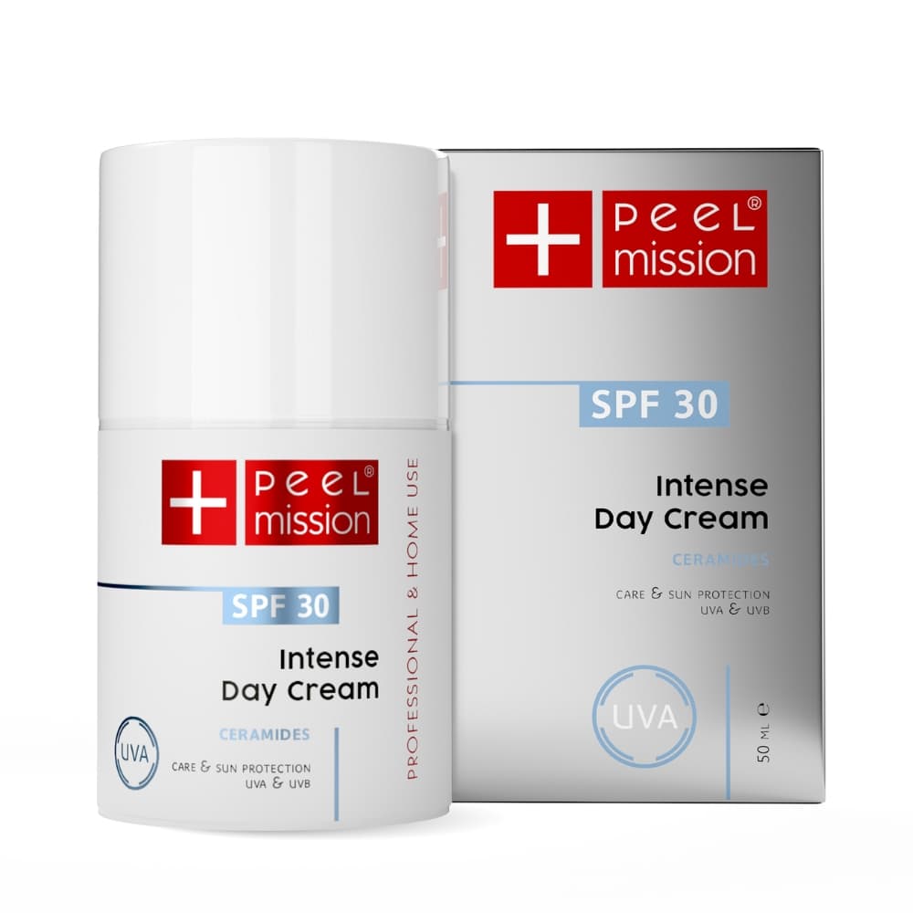 Krem na dzień z ceramidami - skóra sucha i dojrzała - filtry SPF 30 - Peel Mission - Intense - Day Cream SPF30 Ceramides -