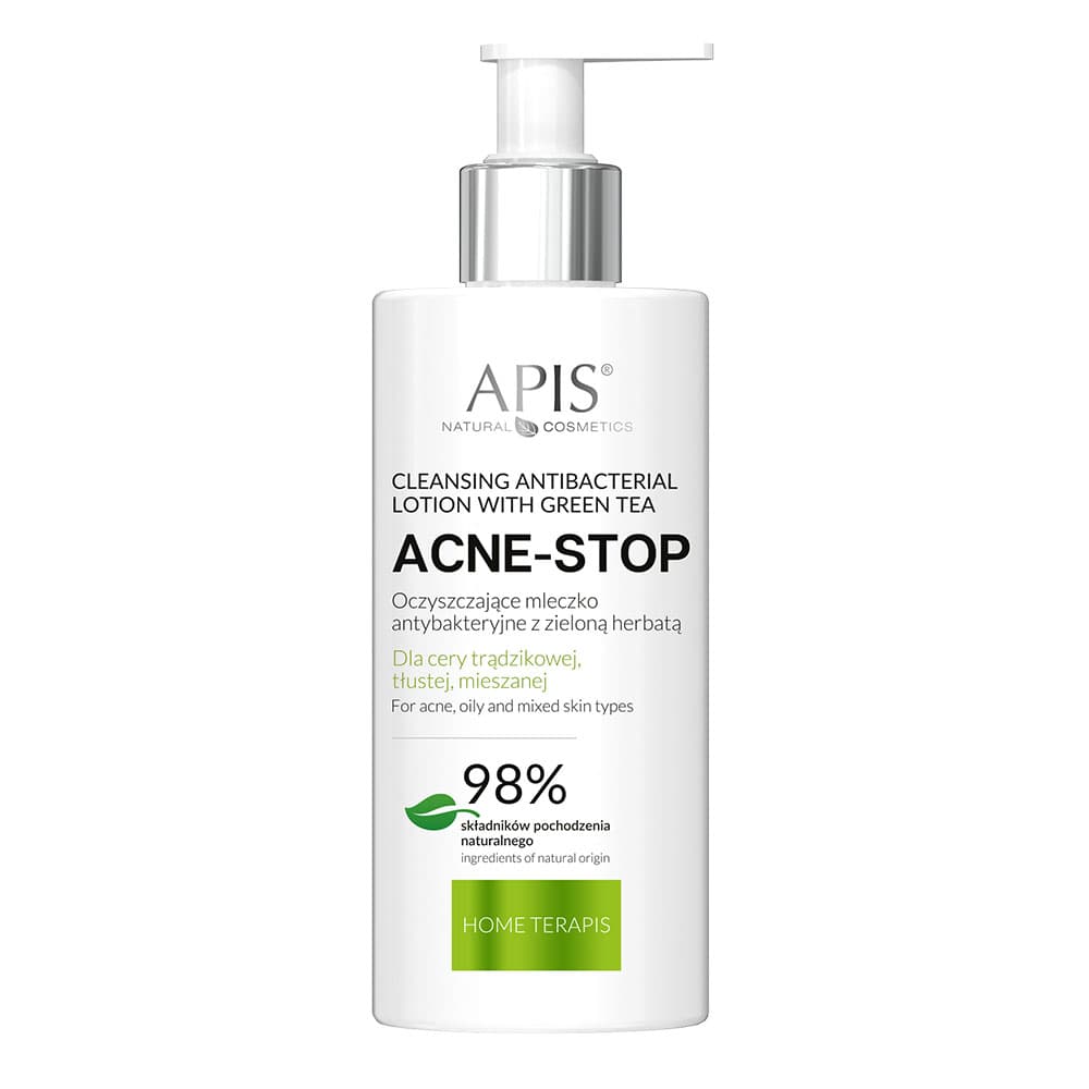Oczyszczające mleczko antybakteryjne z zieloną herbatą Apis Acne-Stop Home Terapis