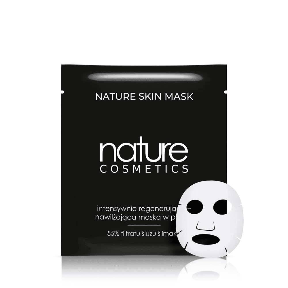 Intensywnie regenerująco-nawilżająca maska w płacie z naturalnym śluzem ślimaka - Nature Cosmetics - Nature Skin Mask -